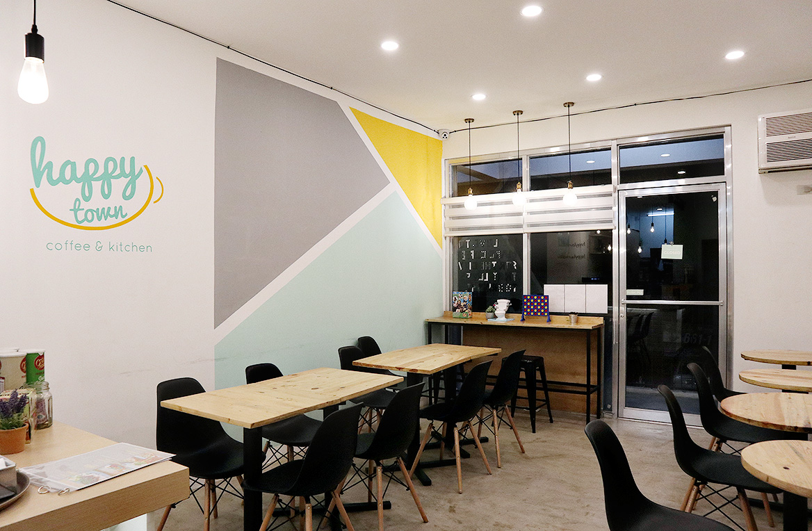 Happy Town Coffee and Kitchen is a bright, pretty spot along Zabarte Road